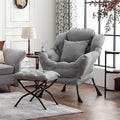 Lazy Chair with Ottoman, Modern Large Accent Lounge Chair with a Pillow by HomeEastllyHome