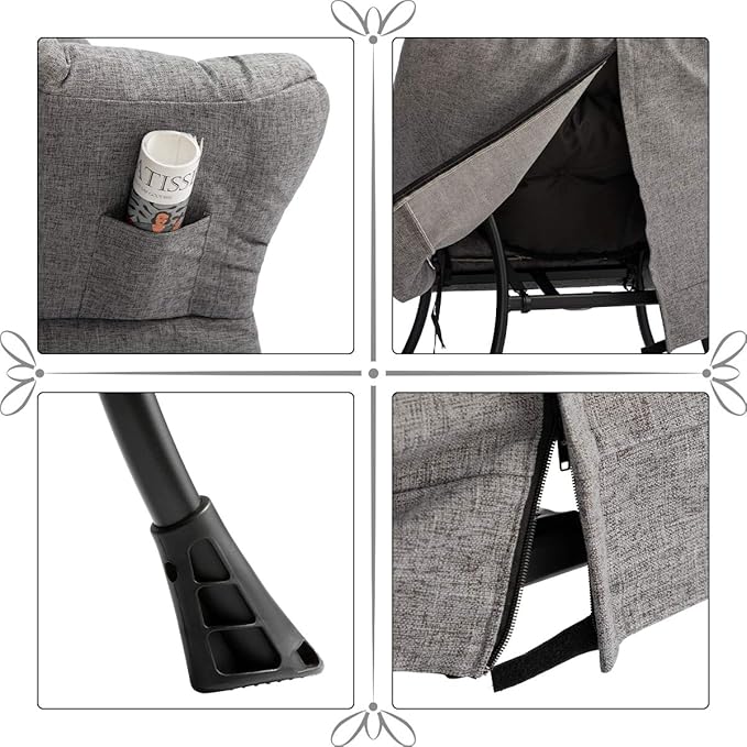 HollyHOME Modern Fabric Large Lazy Chair, Accent Oversized Comfy Reading Chair - Image 6