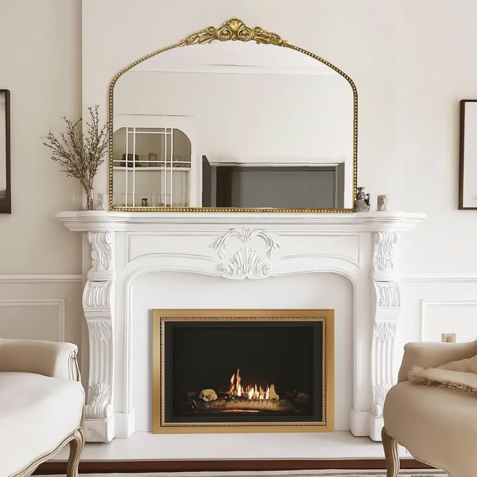 G-LEAF Vintage Baroque Mirror 40"X30", Victorian Antique Mirror, Farmhouse - Image 2