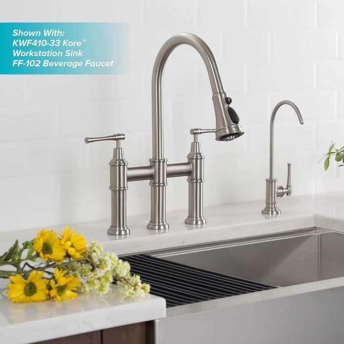 KRAUS Allyn Transitional Bridge Kitchen Faucet - Image 11
