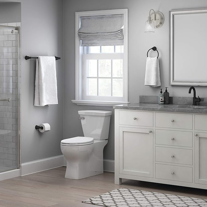 Franklin Brass Kinla 3-Piece Bathroom Set Matte Black 24" Towel Bar Rack - Image 10