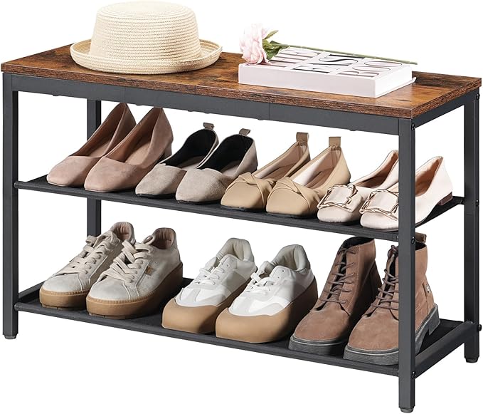 HOOBRO Shoe Bench, 3-Tier Shoe Rack by HOOBRO
