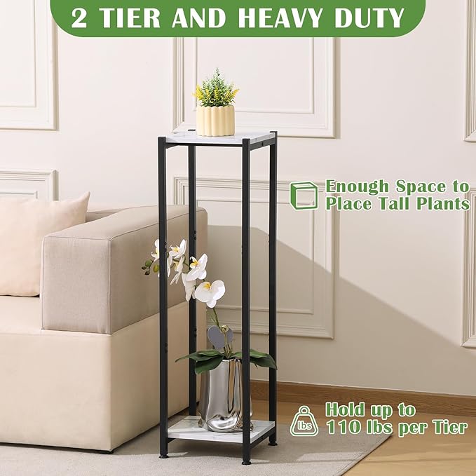 Extra Tall Plant Stand Indoor, 40 Inch Plant Stands, 2 Tier Metal Plant Stand - Image 4