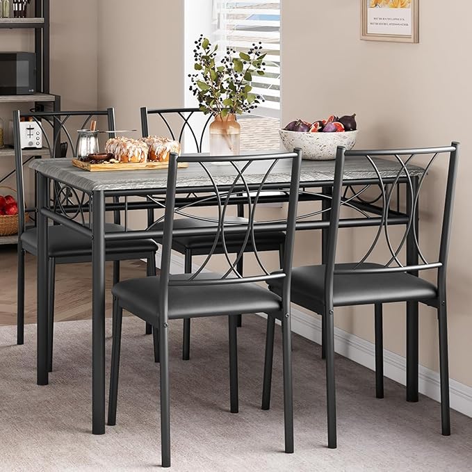 IDEALHOUSE Dining Table Set for 4, Kitchen Table and Chairs Set for 4, by IDEALHOUSE