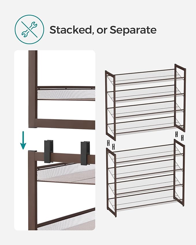 SONGMICS Shoe Rack, 8-Tier Shoe Organizer, Metal Rack - Image 7