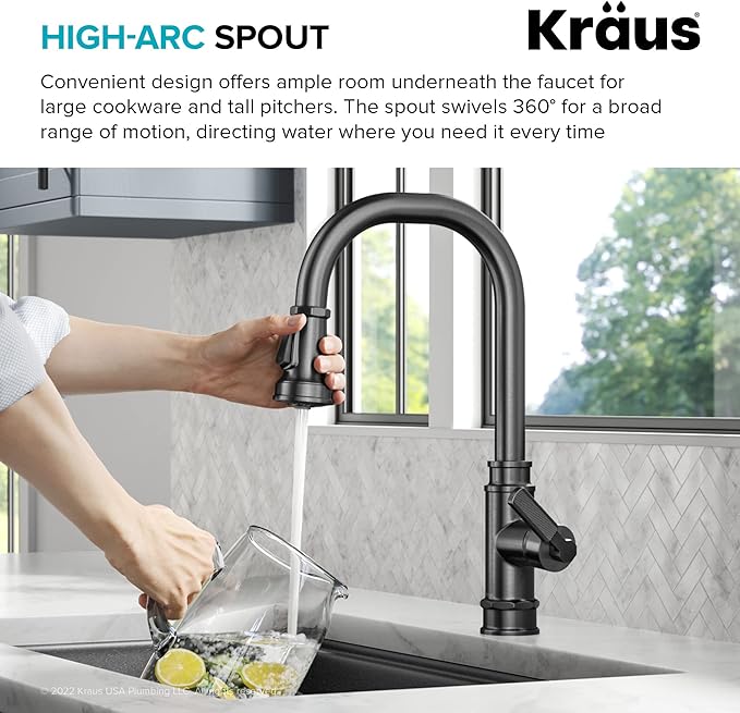 KRAUS Allyn Transitional Industrial Pull-Down Single Handle Kitchen Faucet in - Image 9