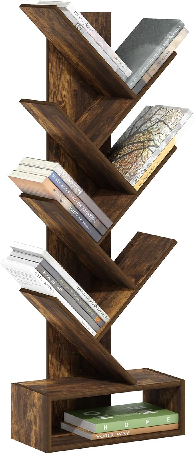 Furinno Tree Bookshelf 7-Tier Floor Standing Tree Bookcase by Furinno-FitsYourSpaceFitsYourBudget