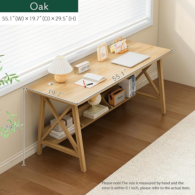 Extra Long Desk with Bookshelf - Image 5