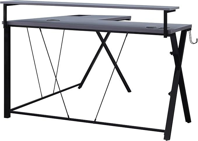 OSP Home Furnishings Checkpoint Battlestation L Shaped Gaming Desk - Image 6