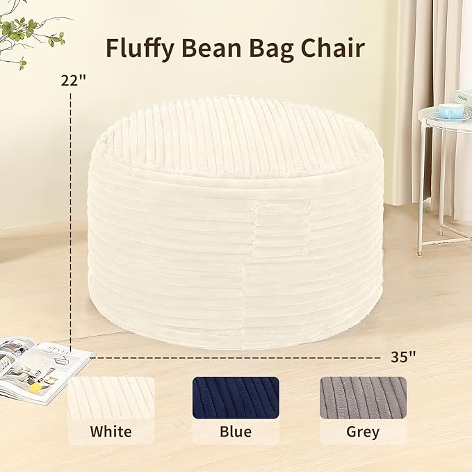Memory Foam Bean Bag Chair for Adults/Teens, Bean Bag Sofa - Image 2