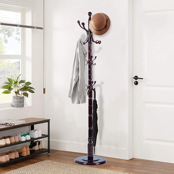 Wooden Coat Rack Freestanding, Vintage Coat Racks by VKETU