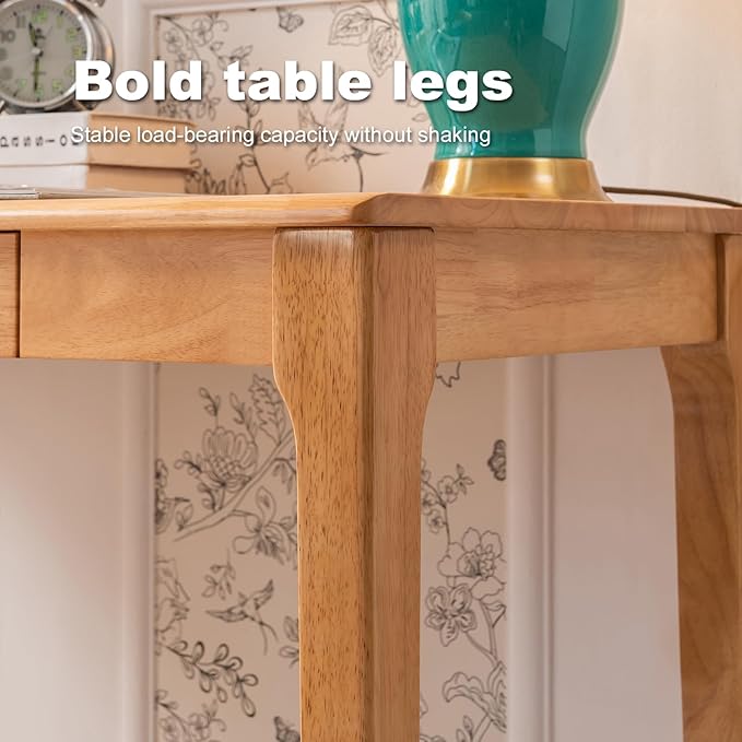 Solid Wood Desk with Drawer, Small Computer Desk - Image 7