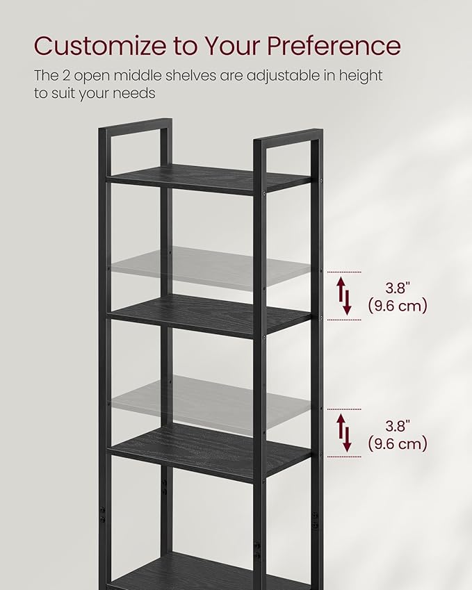 VASAGLE 6-Tier Bookshelf, Tall Bookcase - Image 6
