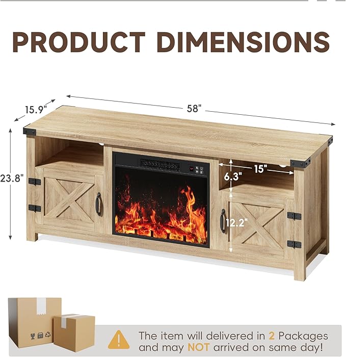 YESHOMY Fireplace TV Stand - Image 7