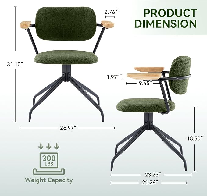Modern Swivel Dining Chairs Set of 2 - Image 6
