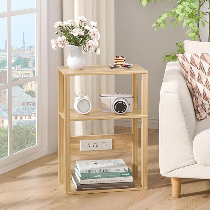 3 Tier Small Narrow Bamboo Side Table Set of 2 - Image 7