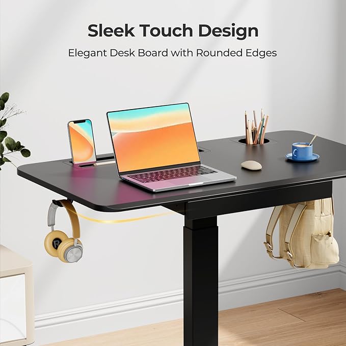 Mobile Standing Desk with Drawer, Rolling Laptop Cart on Wheels, Height - Image 9