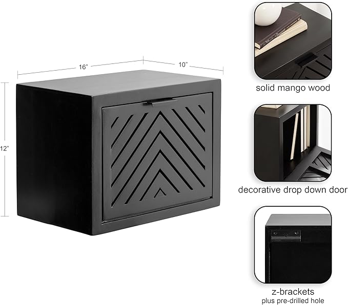 Kate and Laurel Mezzeta Modern Floating Shelf Side Table - Image 3