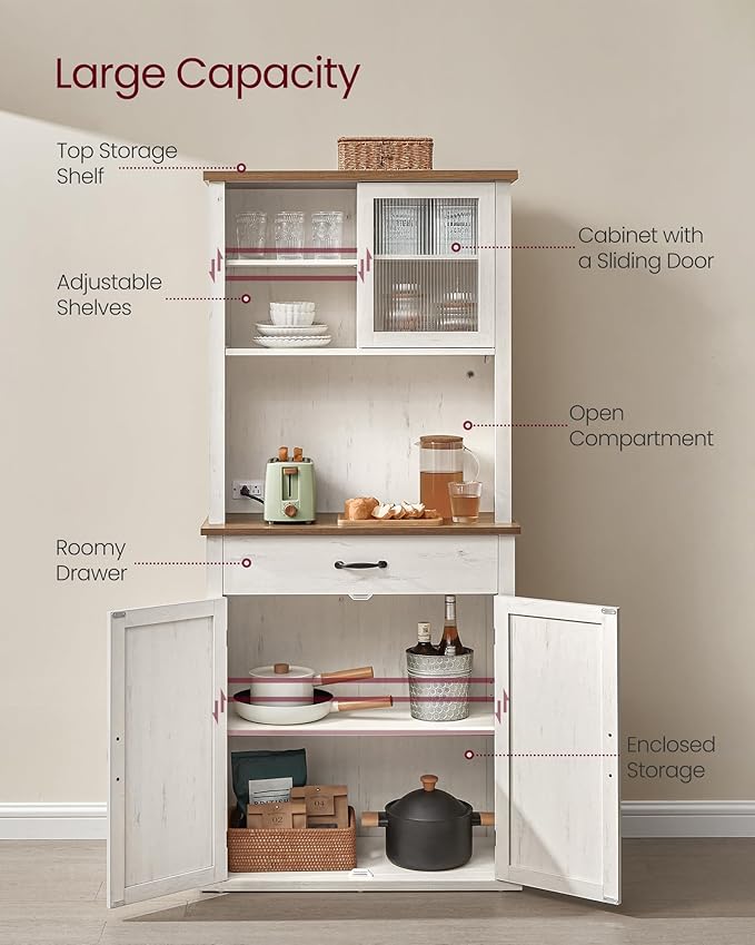VASAGLE 71" Kitchen Pantry Cabinet - Image 4