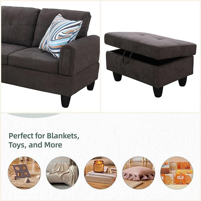 L Shaped Sectional Couches for Living Room, Modern Modular Sectional Sofa - Image 4