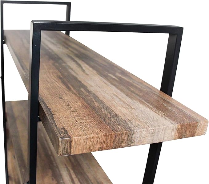 45MinST 4-Tier Vintage Industrial Style Bookcase/Metal and Wood Bookshelf - Image 3