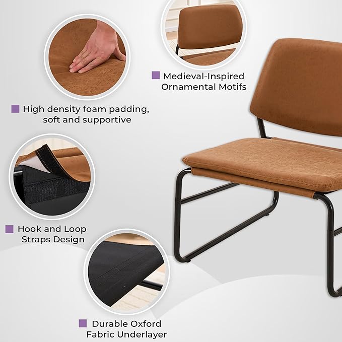 DAICO Modern Accent Chair Comfy Living Room Chair Armless Sling Accent Chairs - Image 8