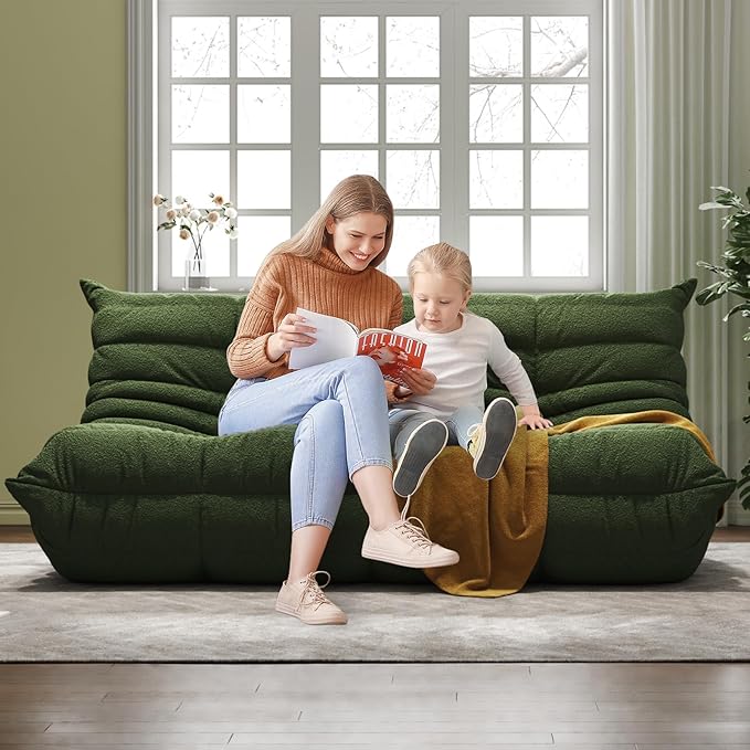 Bean Bag Chairs for Adults, BeanBag Reading Chair Memory Foam Couch 3-Seater - Image 7