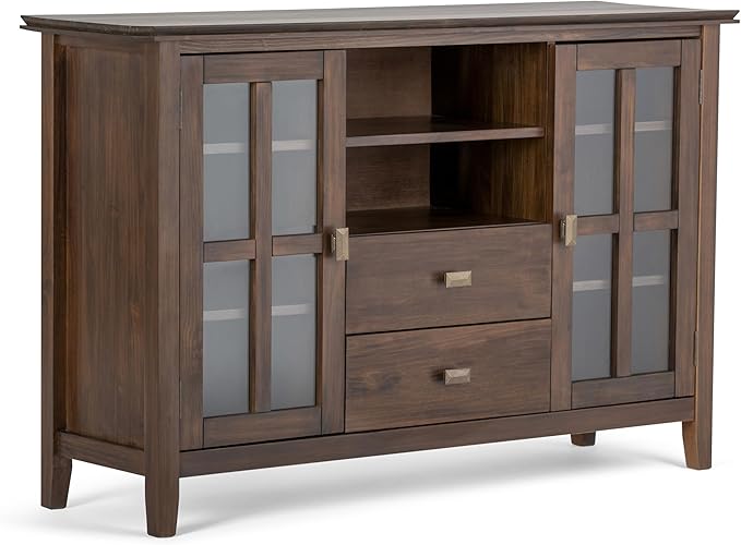 SIMPLIHOME Artisan SOLID WOOD 53 Inch Wide Transitional TV Media Stand in by SimpliHome