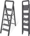 KINGRACK Aluminium 5 Step Ladder, Lightweight Step Stool by KINGRACK