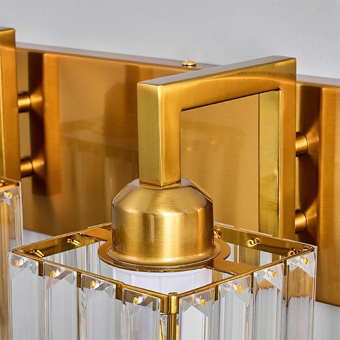 Modern Bathroom Vanity Light 2-Lights Gold Crystal Wall Lamp Bathroom Modern - Image 7
