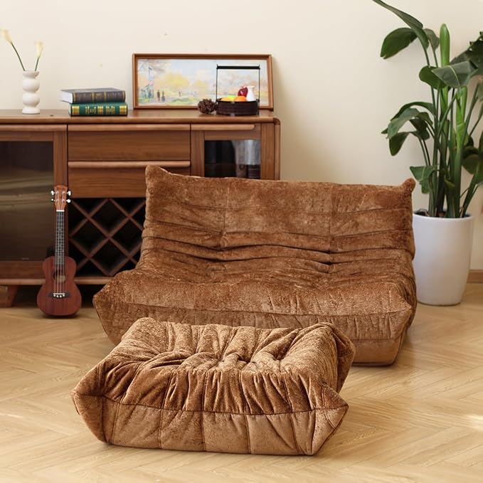 N&V Fireside Chair, Mid Century Armless Floor Sofa, Soft Premium Chenille Floor - Image 7
