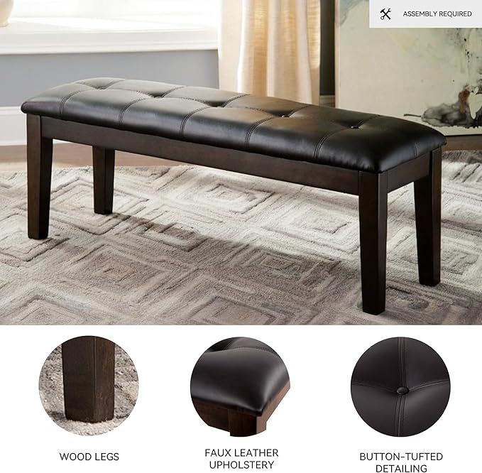 Signature Design by Ashley Haddigan Traditional Upholstered Dining Room Bench - Image 4