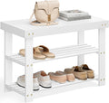 SONGMICS Shoe Rack Bench, 3-Tier Bamboo Shoe Storage Organizer, Entryway Bench by SONGMICSbySONGMICSHOME