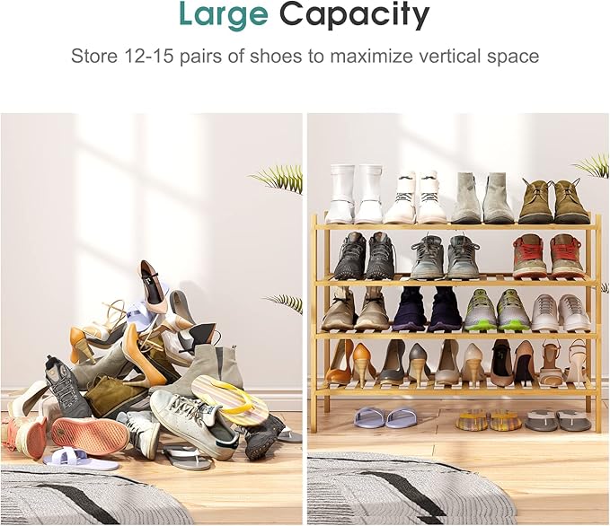 Shoe Rack, 4-Tier Long Shoe Rack - Image 4