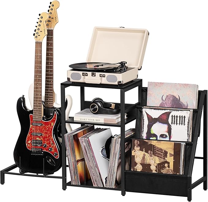 LELELINKY Record Player Stand, Electric Guitar, Turntable Stand by LELELINKY
