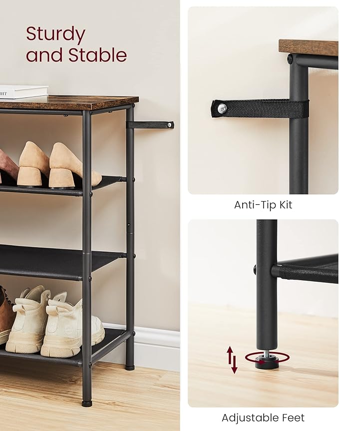 VASAGLE Shoe Rack, 4-Tier Shoe Storage Organizer - Image 7