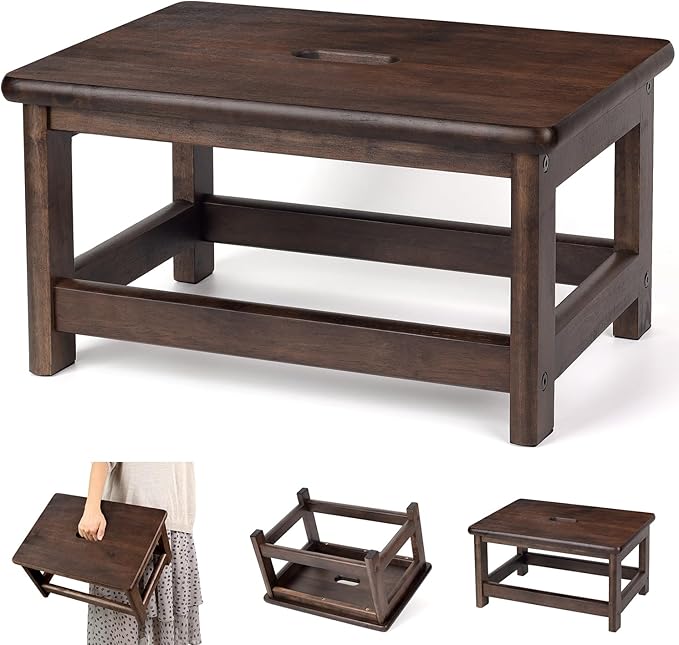 Wooden Step Stool Bed Steps for High Beds for Adults - Image 9