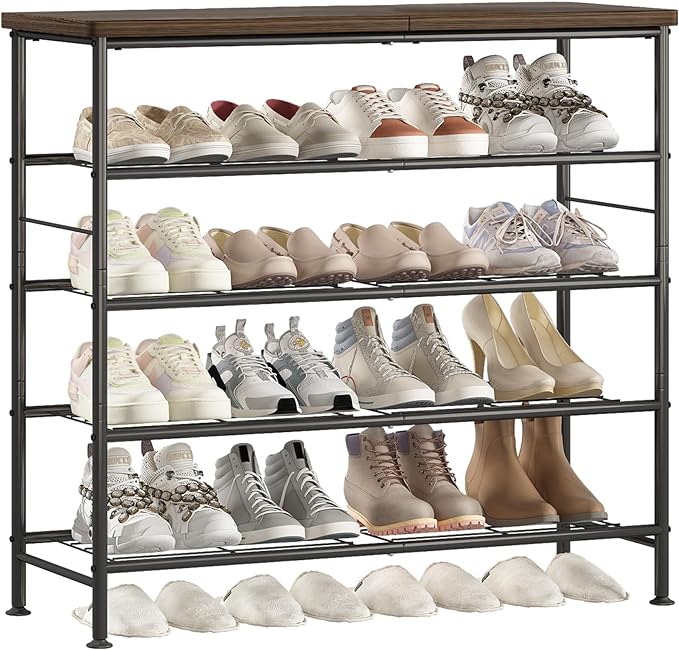 Shoe Rack Organizer 5 Tier for Closet Entryway Free Standing Metal Storage Shoe by MAKELIFESIMPLE