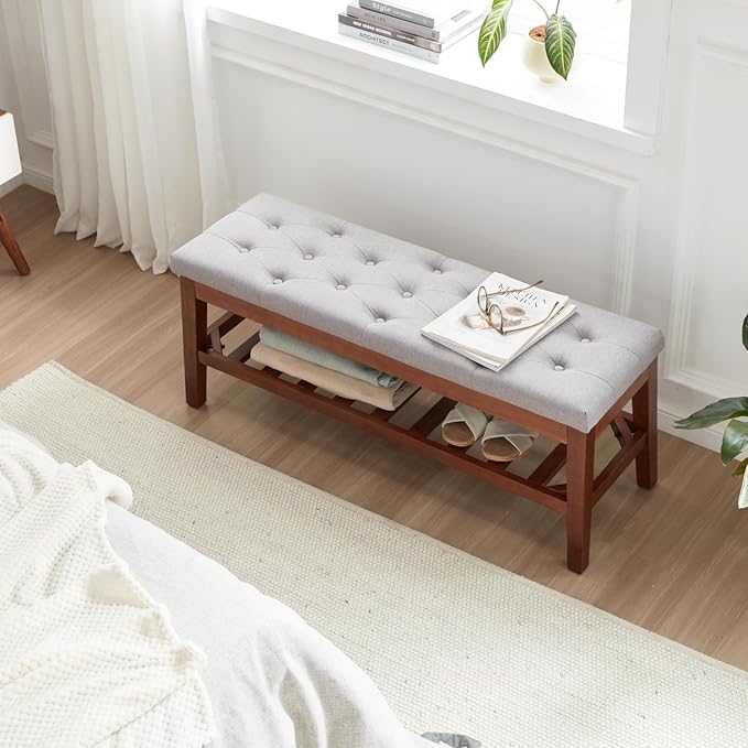 Upholstered Shoe Bench Entryway Bench - Image 4