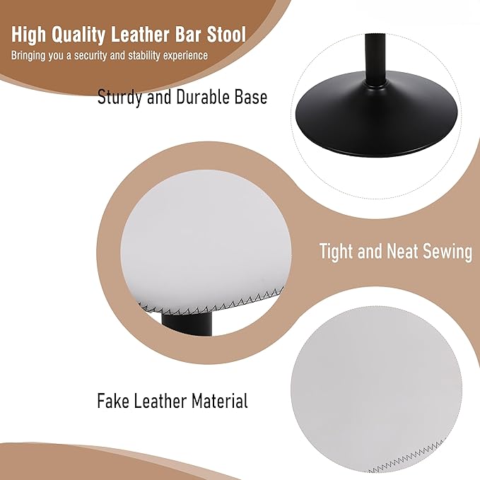 Bar Stools, Swivel Counter Height Barstools - Image 6