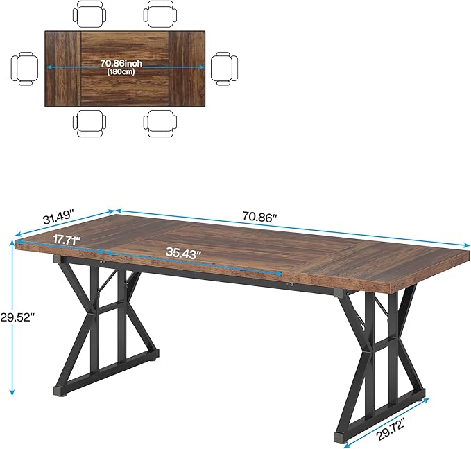 Tribesigns Farmhouse Dining Table - Image 2