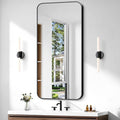 Bathroom Mirror, 48 x 24 inch Black Rectangle Wall Mirror, Metal Framed by WelcometoCIVENO