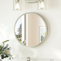 TokeShimi 16 in Round Bathroom Vanity Mirror Framed Brushed Nickel Bathroom by RefinedBathroomAccessories