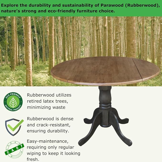 International Concepts 42 Inch Dual Drop Leaf Dining Height Table, - Image 3