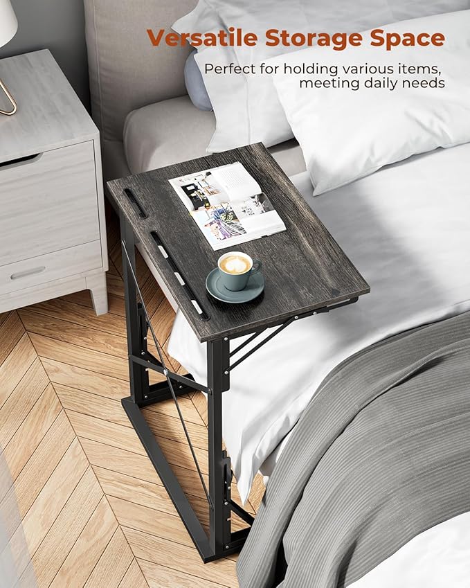 21''Wx28''H Folding TV Tray for Eating, Small Foldable C-Shaped Tray Table - Image 7