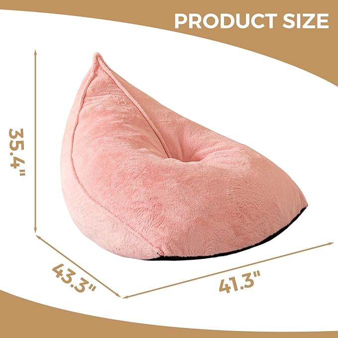 BYBYME Bean Bag Chairs Sherpa Lazy Sofa, Giant Beanbag Chairs - Image 2