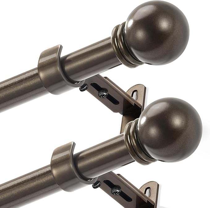 Curtain Rods for Windows 16 to 120 Inches, Curtain Rod Max Adjustable Length of by AMZSEVEN
