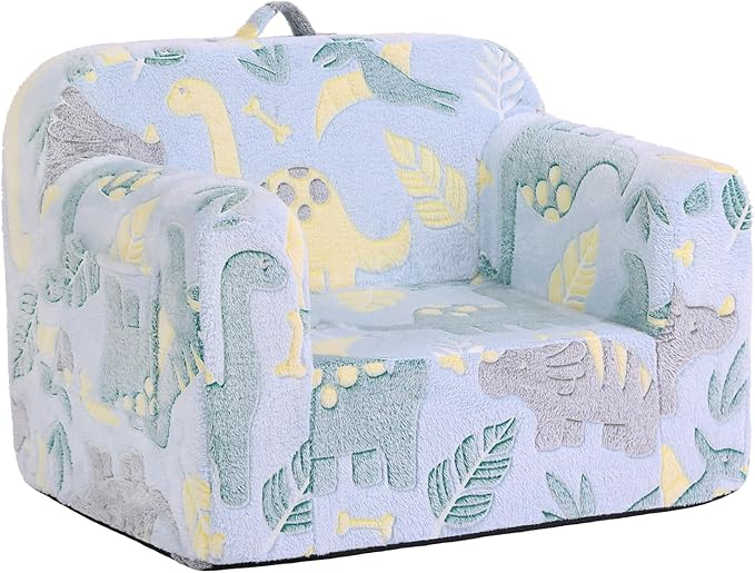 Toddler Chair Plush Kids Couch, Comfy Glow in The Dark Armchair by Givjoy