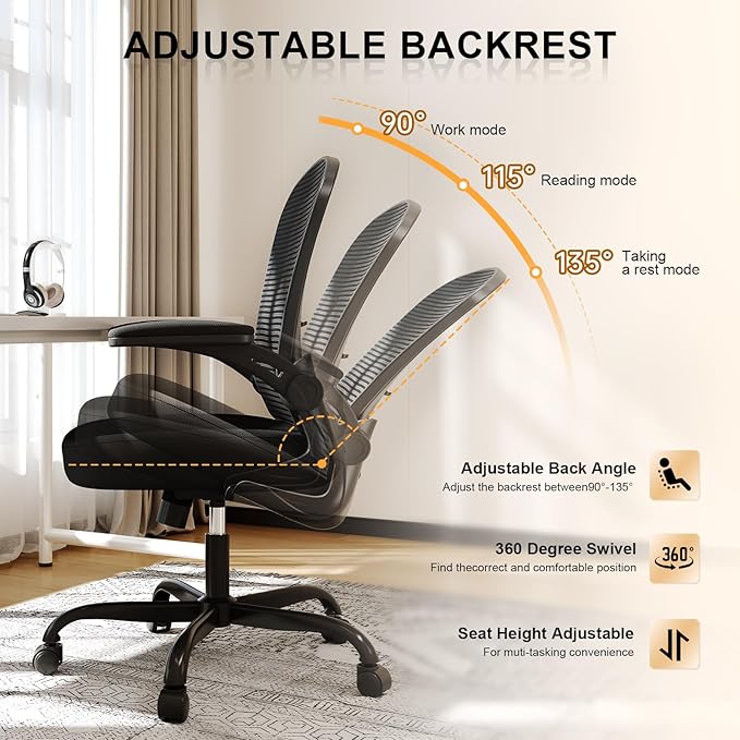 Office Chair, Ergonomic Desk Chairs 330LBS Capacity High Back Mesh Computer - Image 8