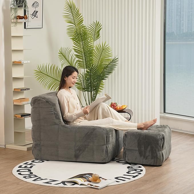 N&V CUBICUS Single Seated Foam Sofa, Armless Floor Sofa - Image 5